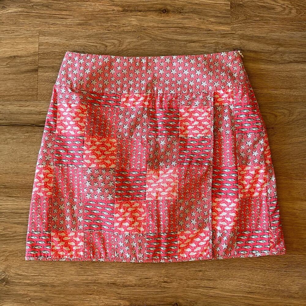 Vineyard Vines Pink Skirt with Fish Anchors and Starfish Size 8